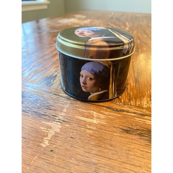 Van Gogh "Girl With A Pearl Earring" Decorative Metal Tin Box 2.5"x2.75" - Picture 2 of 6